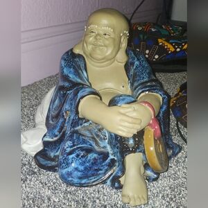 Elegant Ceramic Buddha with Dark Robe